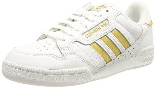 Adidas Continental 80 Stripes W, Scarpe Da Ginnastica Basse Donna, Bianco/Oro Opaco/Nero, 36 Eu