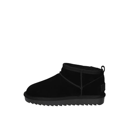 Colors Of California Hc.Yw078 Black Mammuttini Per Donna In Nabuk Con Pile Zeppa Bassa (Taglia 38)