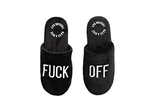 Fisura - Pantofole Con Messaggio Pantofole Con Antiscivolo. Regalo Originale (Off, Nero 40-44)