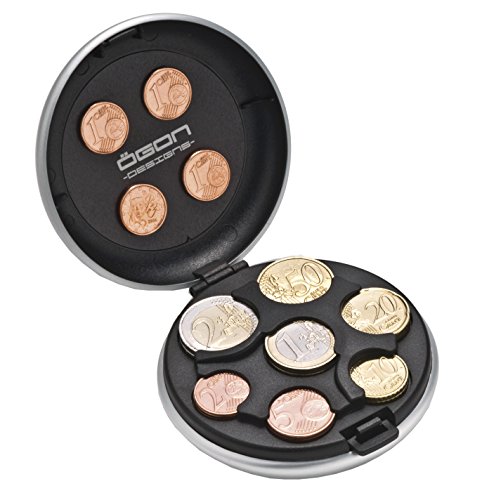Ogon Designs Portamonete In Alluminio - Euro Coin Dispenser - Fino A 20 € In Moneta - 5 Monete Per Scomparto (Argento)