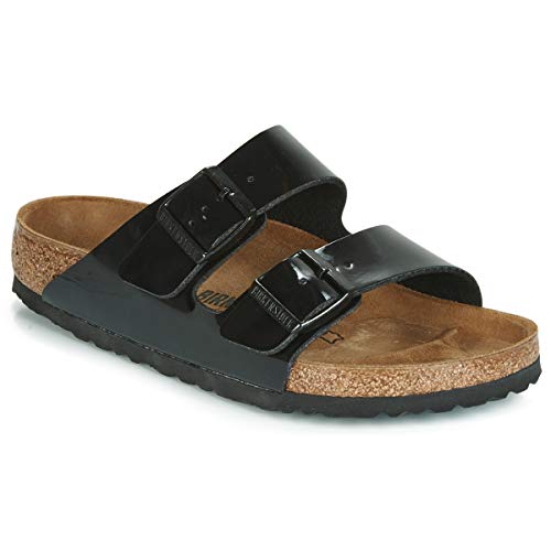 Birkenstock Arizona Birko Flor, Sandali Unisex - Adulto, Nero (Noir), 35 (Stretta)