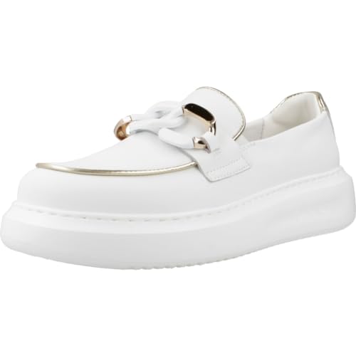 Cafe Noir Sneakers Mocassino Con Catena Accessorio - C1De1016 - Bianco/Platino, 37