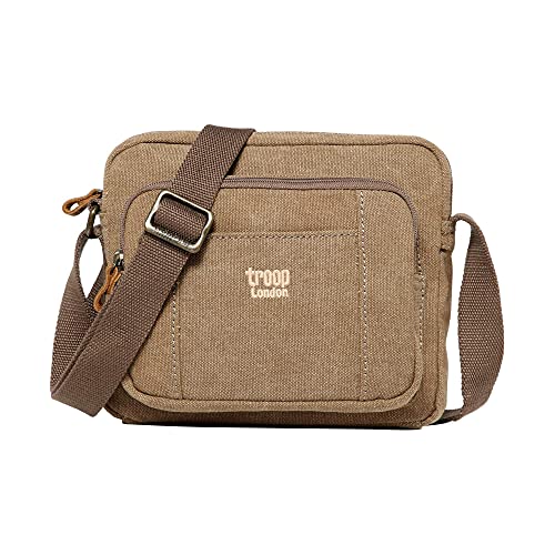 Troop London Trp0235 Classic Canvas Across Body Bag - Brown