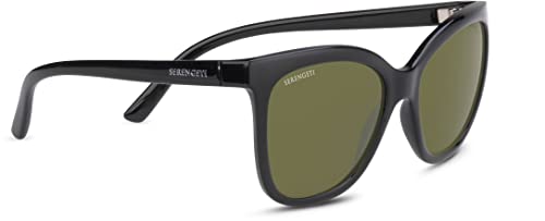Serengeti Agata, Occhiali Unisex-Adulto, Shiny Black, 57/20/130