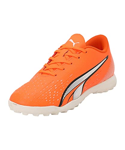 Puma Ultra Play Tt Jr, Scarpe Da Calcio Unisex - Bambini E Ragazzi, Arancione Ultra Orange Bianco Blu Glimmer, 38.5 Eu