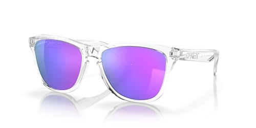 Oakley Frogskins, Occhiali Da Sole Unisex-Adulto, Lucido/Trasparente/Viola Prizm, 55 Mm