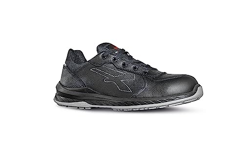U-Power Red Industry® Black, Scarpe Antinfortunistiche Unisex, Scarpe Da Ginnastica In Pelle Leggere, Flessibili, Antiperforazione, Con Inserto Infine