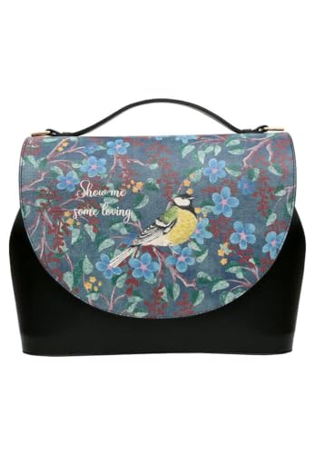 Dogo Femme Cuir Vegan Noir Fait Main Et Mode Sac À Main - Show Me Some Loving Motif