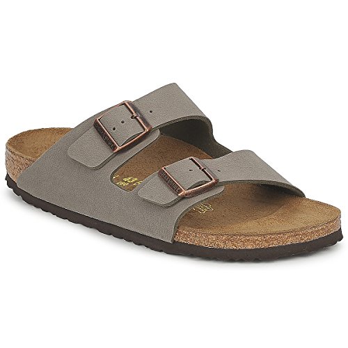 Birkenstock Arizona Birko-Flor Nubuck, Sandali Unisex-Adulto, Beige (Stone Nubuk), 37