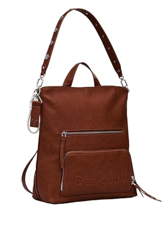 Desigual Accessories-Zaino In Poliuretano, Misura Media, Pu Back Pack Medium Donna, Marrone, Einheitsgröße
