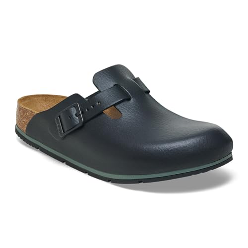 Birkenstock Boston Pro - Zoccoli In Pelle In Edizione Limitata – Scarpe In Pelle Di Alta Qualità Con Plantare Anatomico, Nero , 43 Eu Stretta
