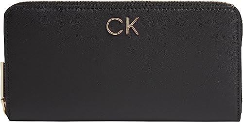 Calvin Klein Portafoglio Donna Re-Lock Grande, Nero (Ck Black), Taglia Unica