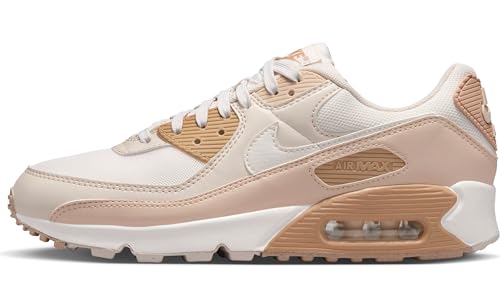 Nike Wmns Air Max 90, Sneaker Donna, Phantom/Sail-Sanddrift-Lt Orewood Brn, 38.5 Eu
