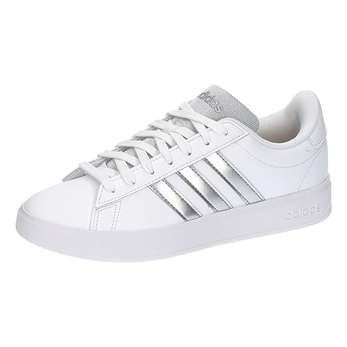 Adidas Grand Court 2.0, Sneaker Donna, Ftwr White/Silver Met./Silver Met, 38 Eu