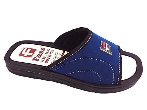 Fass 1815.1 - Blu - Ciabatte Uomo Made In Italy Con Sottopiede In Vero Legno