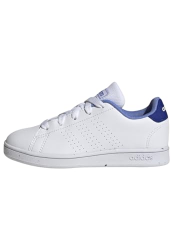 Adidas Advantage Lifestyle Court Lace Shoes, Sneaker Unisex - Bambini E Ragazzi, Ftwr White Ftwr White Blue Fusion, 40 Eu