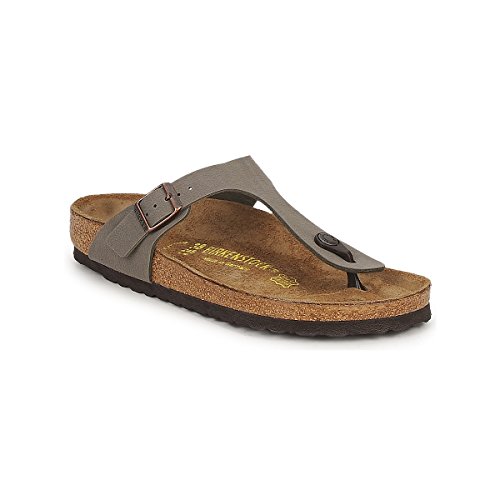 Birkenstock Gizeh Birko-Flor, Sandali Unisex - Adulto, Grigio (Stone Nubuk), 37 (Normale)