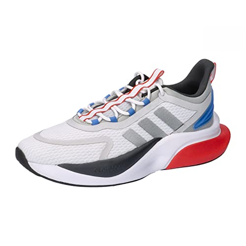 Adidas Alphabounce +, Shoes-Low (Non Football) Uomo, Ftwr White/Silver Met./Blue Fusion, 43 1/3 Eu