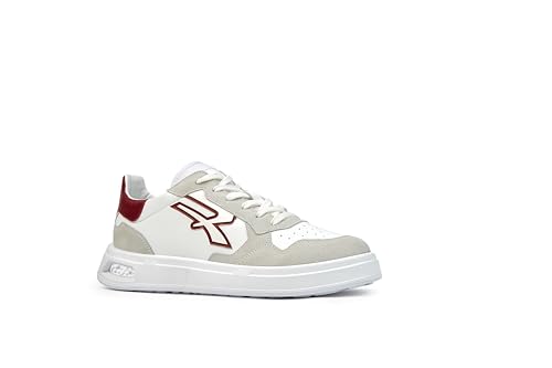 U-Power Urban Lifestyle Venom, Scarpe Sportive E Casual Bianche, Rosse E Beige In Morbida Pelle. Sneakers Basse Con Suola Antiscivolo Con Inserto Infi