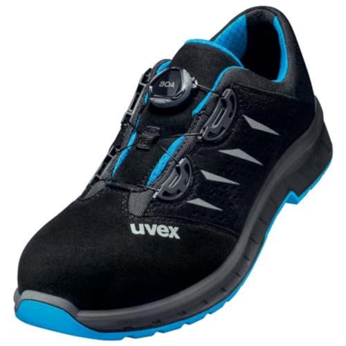 Uvex Low Shoe 69382 S1P Size 38 Pu W11, Scarpa Bassa Traforata S1 P Src Unisex-Adulto, Nero E Blu, Eu
