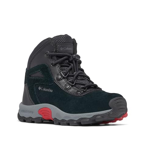 Columbia Unisex Kids Kids Newton Ridge Amped Mid Rise Hiking Boots, Black (Y Black X Mountain Red), 3.5 Uk