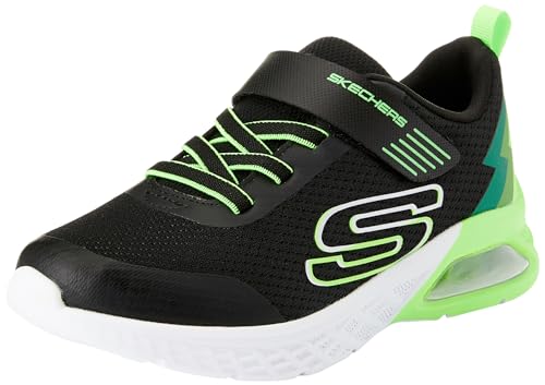 Skechers Boys, Sneaker, Black Textile/Synthetic/Lime Trim, 43 Eu