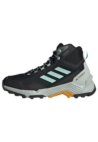 Adidas Eastrail 2.0 Mid Rain.Rdy Hiking Shoes, (Football) Uomo, Core Black Semi Flash Aqua Preloved Yellow, 39 1/3 Eu