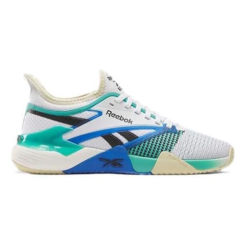 Reebok Nano Court, Sneaker Donna, Ftwr White/Weathered White/Unlshd Green, 40 Eu