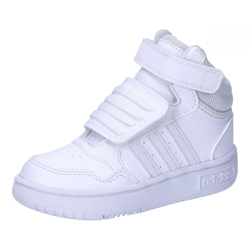 Adidas Hoops Mid Shoes, Scarpe Basse Non Da Calcio Unisex-Bambini, Cloud White/Cloud White/Cloud White, 23.5 Eu
