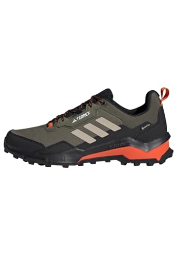 Adidas Uomo Terrex Ax4 Gore-Tex Hiking Shoes, Olive Strata/Wonder Beige/Core Black, 39 1/3 Eu