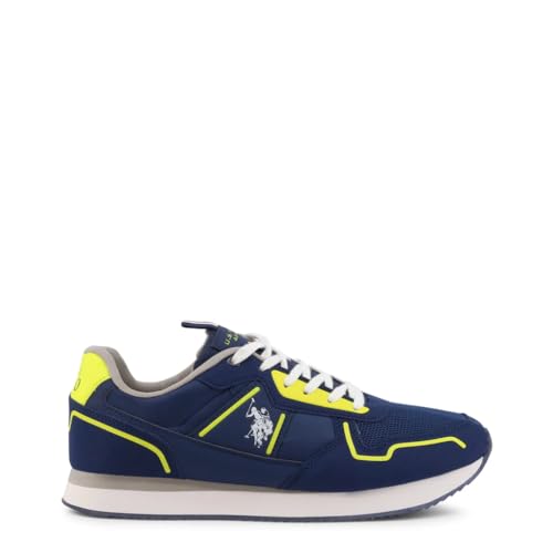 Scarpe U.S. Polo Sneaker Running Nobil 004 In Ecopelle E Tessuto Blu Us22Up23, Multicolore, 43 Eu