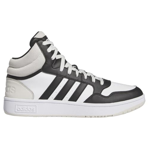 Adidas Hoops 3.0 Mid Lifestyle Basketball Classic Vintage Shoes, Scarpe Medie Non Da Calcio Uomo, Cloud White/Core Black/Orbit Grey, 42 Eu