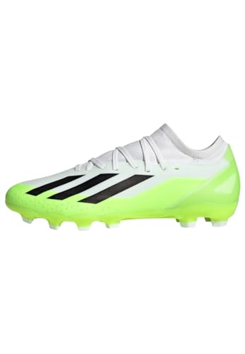 Adidas X Crazyfast.3 Multi-Ground Boots, Scarpe Da Calcio Unisex-Adulto, Ftwr White Core Black Lucid Lemon, 44 2/3 Eu