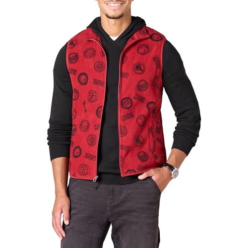 Amazon Essentials Disney | Marvel | Star Wars Gilet In Pile Uomo, Marvel Logo, Xs
