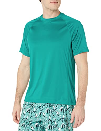 Amazon Essentials Maglietta Da Nuoto Upf 50 Aderente A Maniche Corte E Ad Asciugatura Rapida Uomo, Verde Acqua, Xs