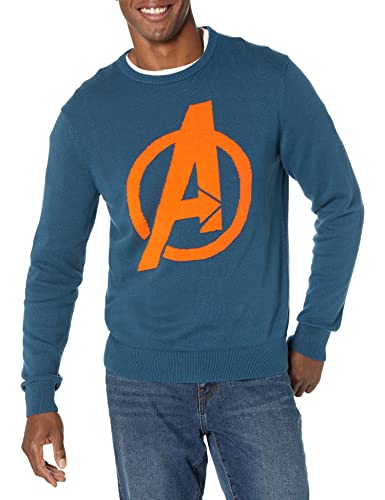 Amazon Essentials Disney | Marvel | Star Wars Maglioni Girocollo Uomo, Avengers Logo - Mens, Xs