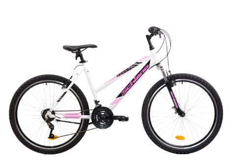 F.Lli Schiano Range 26'', Bici Mtb Donna Bianco- Rosa