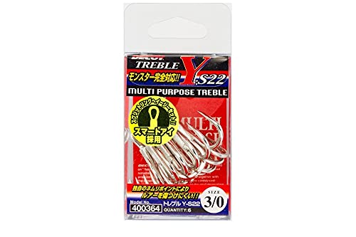 Decoy Y-S22 Treble Hook Heavy Duty Treble Hooks Size 3/0 (0364)