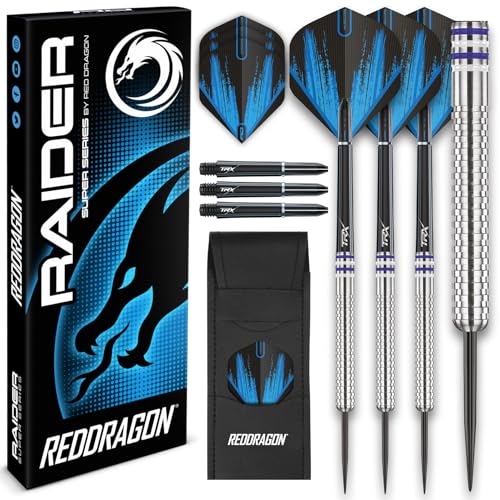 Red Dragon Raider: 23G Set Di Freccette In Tungsteno Con Punta In Acciaio Professionale - Blu - Scelta Del Colore Disponibile