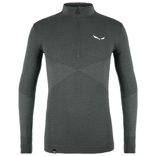 Salewa Zebru Responsive Half Zip Men'S Tee, Onyx, S