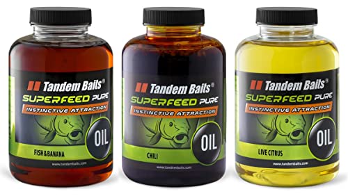 Tandem Baits Set Di 3 Superfeed Pure Olio Mix Di Frutta Aroma Intenso | Carpfishing Pesche Pesca Accessori | Alimentatore Per La Pesca Carpa | Pesca A