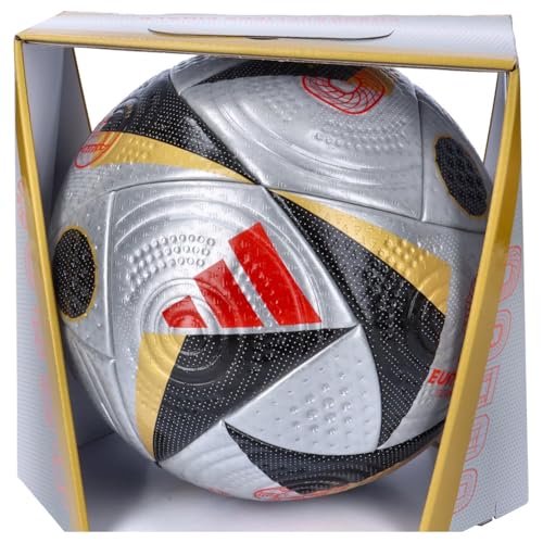 Adidas Football Liebe Finale Euro 2024 Fifa Quality Pro Ball Is7436, Unisex, Argento, 5 Eu
