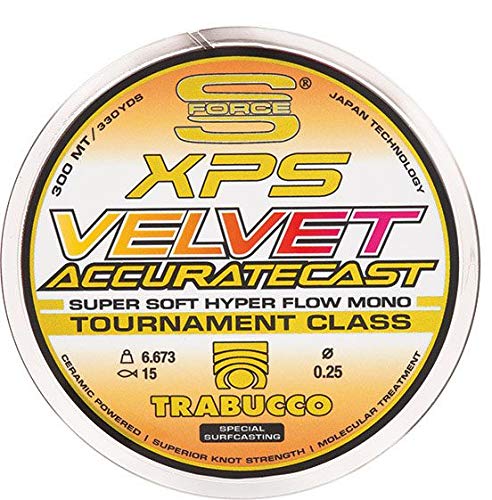 Trabucco Filo Da Pesca Velvet Accurate Cast 300 M 0.30 Mm Siliconato Ideale Per Tutte Le Tecniche Da Lancio