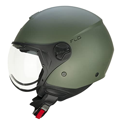 Cgm Casco Open Face, 167A Flo Mono Verde Opaco Sagomata, M2 (57-58Cm)