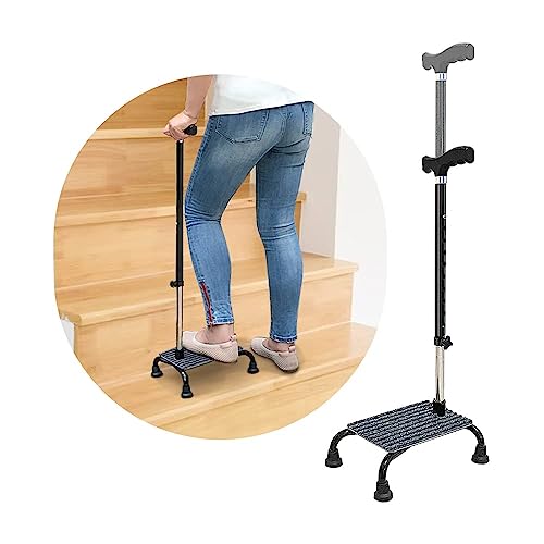 Bastone Da Arrampicata Per Scale A Mezzo Gradino, Aiuto Per Gli Anziani, Bastoni Da Passeggio A 4 Rebbi, Base Quadrupla, Supporto Regolabile Per Salir