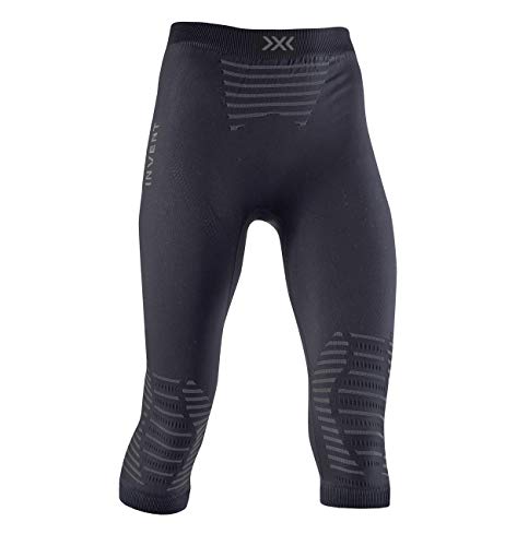 X-Bionic Invent 4.0 Pants 3/4, Pantaloni Corsa Jogging Fitness Training Baselayer Leggings Sportivi Donna, Black/Charcoal, S