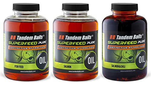 Tandem Baits Set Di 3 Superfeed Pure Olio Mix Di Pesce Aroma Intenso | Carpfishing Pesche Pesca Accessori | Alimentatore Per La Pesca Carpa | Pesca Ac