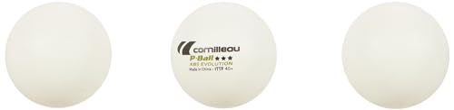 Cornilleau Ittf - Palline Da Ping Pong Da Competizione In Plastica Abs, 3 Stelle, Confezione Da 3, Colore: Bianco