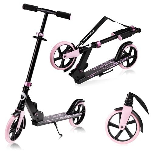Lionelo Luca Monopattino Pieghevole Per Bambini E Adulti Fino A 100Kg, Regiolable E Leggero Solo 4Kg, Costruzione Solida, Ruote 20Cm, Ammortizzatori S