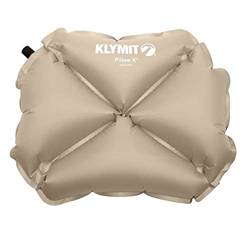 Klymit Pillow X - Cuscino Gonfiabile Da Campeggio E Da Viaggio, Colore: Sabbia Coyote